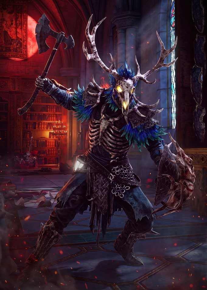 Undead Deer Skull Warrior Fantasy Character