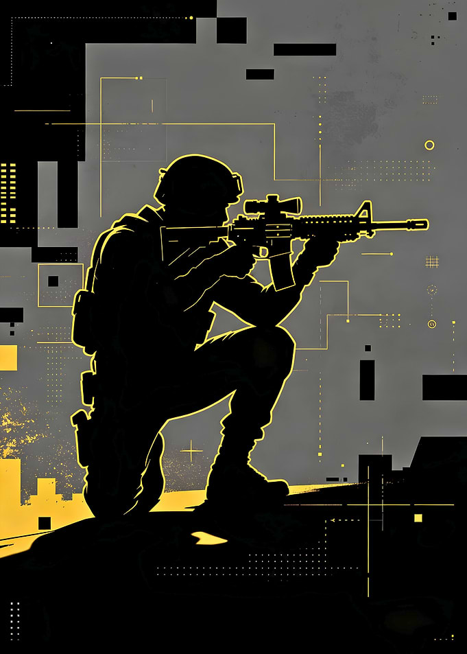 Tactical Soldier Silhouette Digital Art