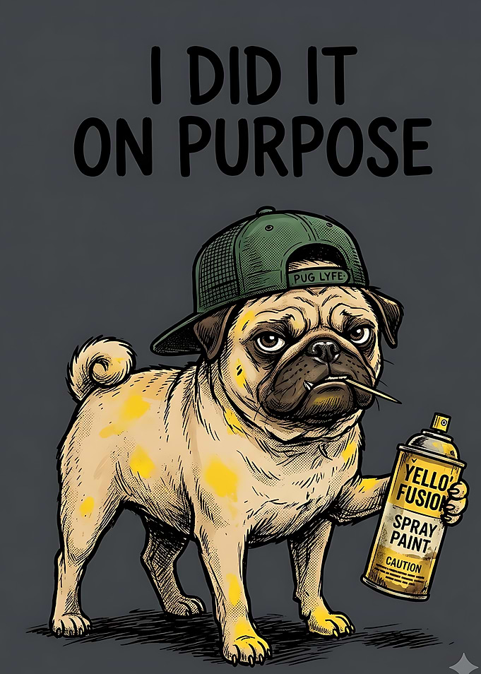 Funny Pug Graffiti Artist Illustration