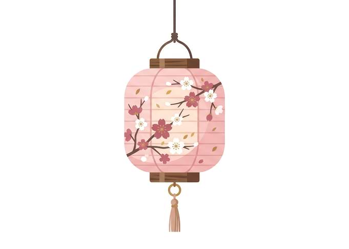 Pink Cherry Blossom Japanese Lantern
