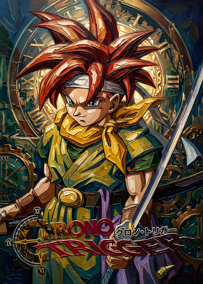 Crono from Chrono Trigger Oil Painting