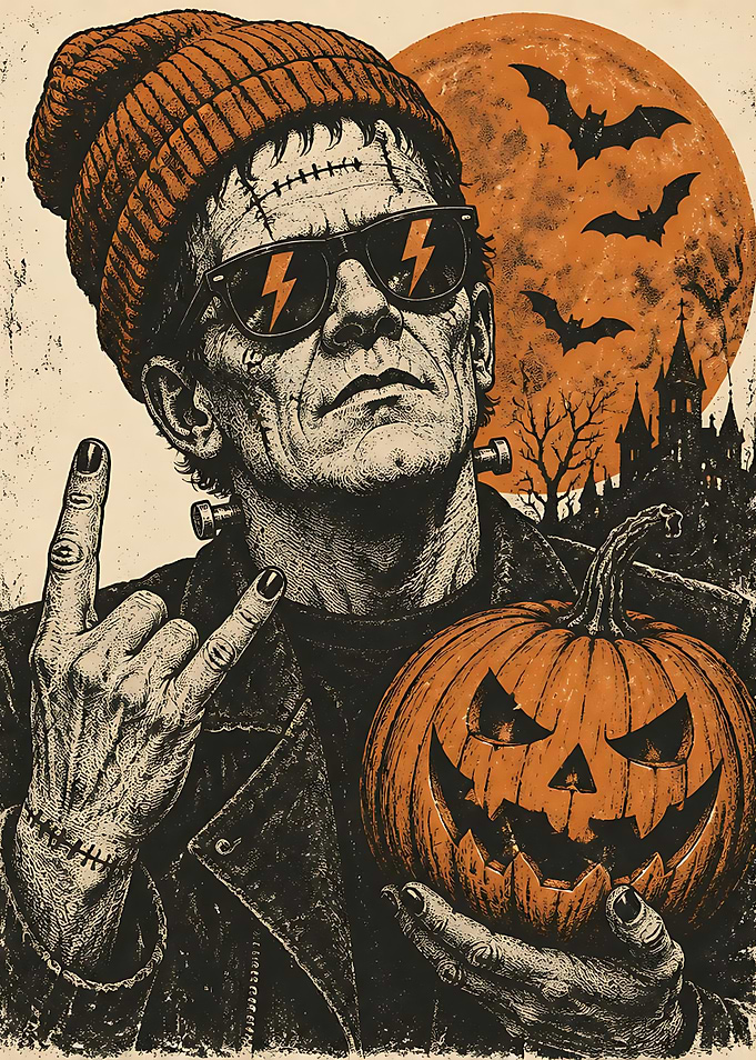 Cool Frankenstein Monster Halloween Poster