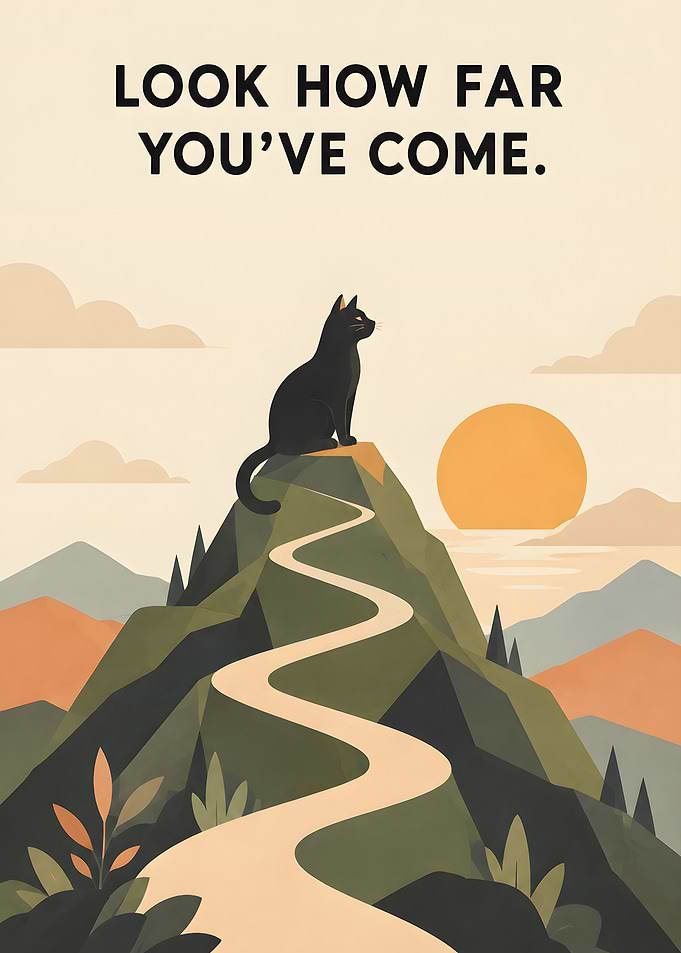 Black Cat Mountain Inspirational Poster