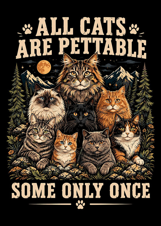 All Cats Are Pettable Funny Design