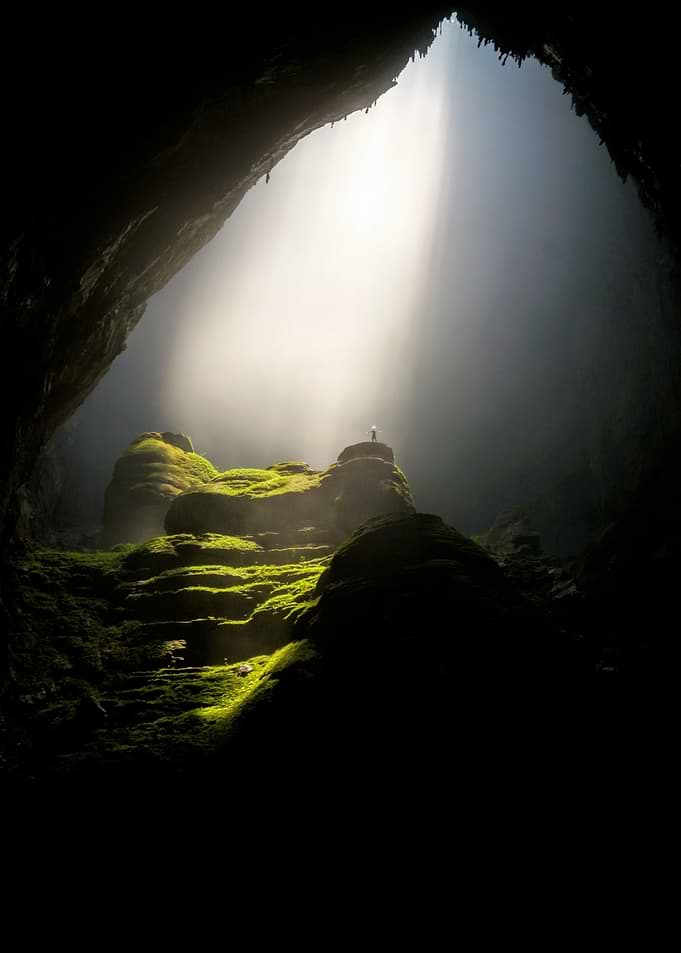 Sunlight Streaming Into Massive Cave