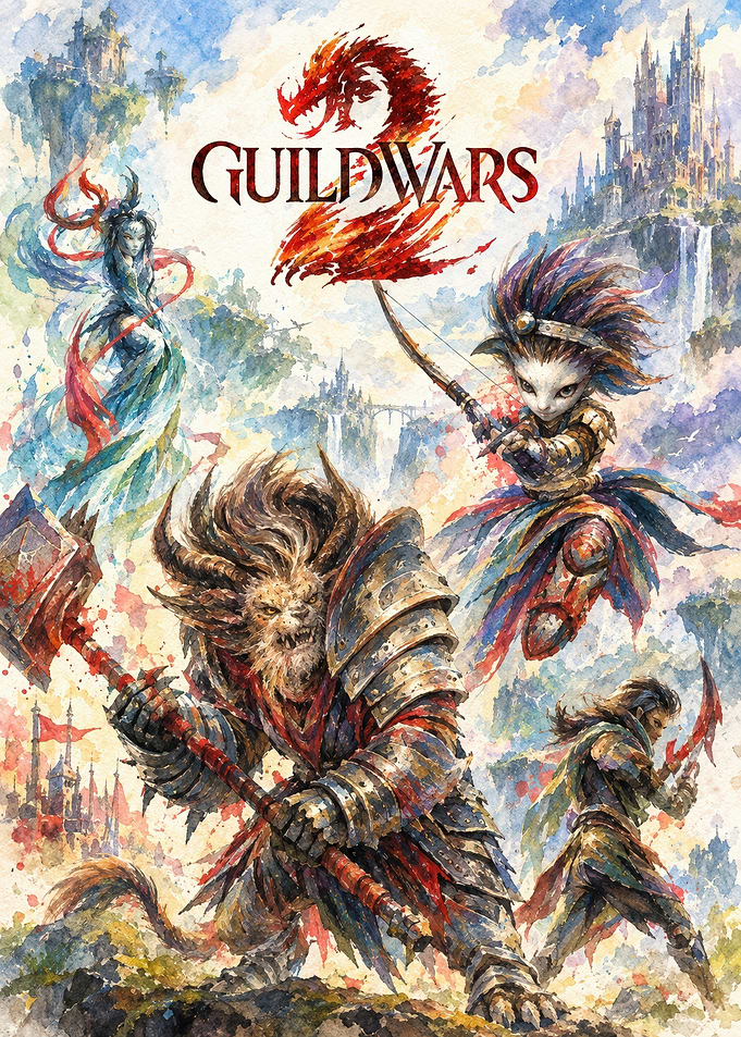 Guild Wars 2 Watercolor Poster