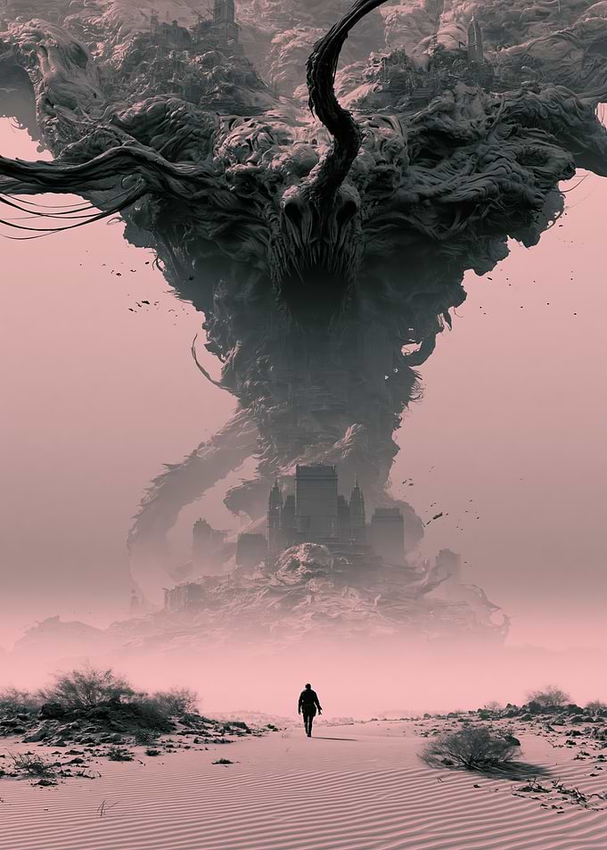 Lone Traveler Facing Eldritch Horror