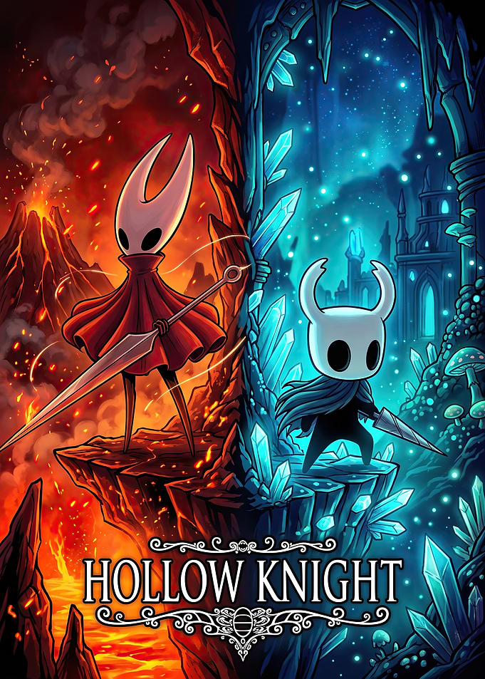 Hollow Knight Fire and Ice Poster