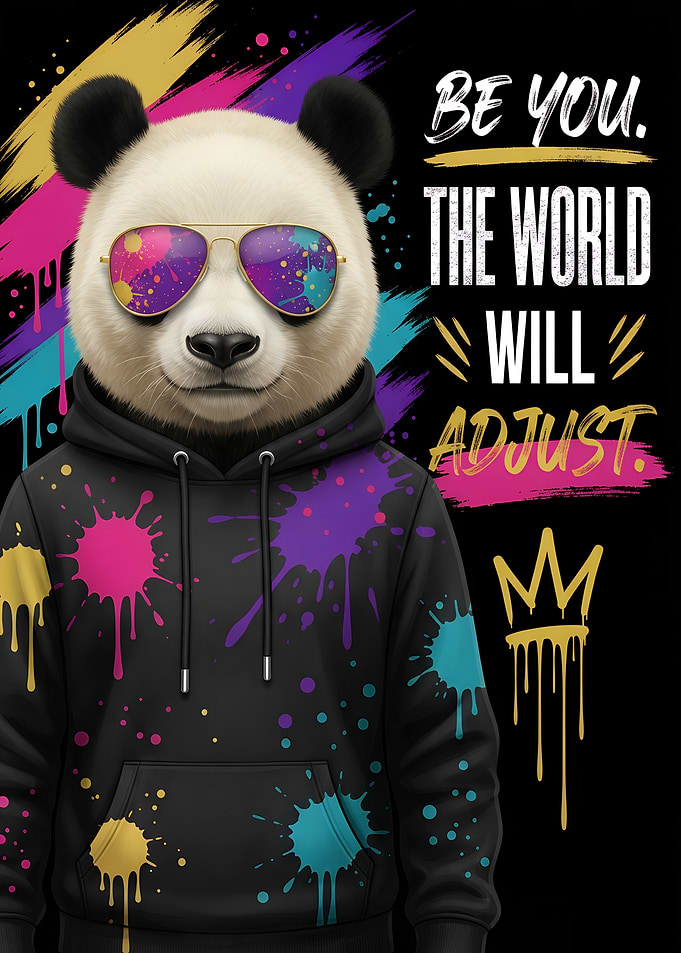 Cool Panda with Inspirational Quote