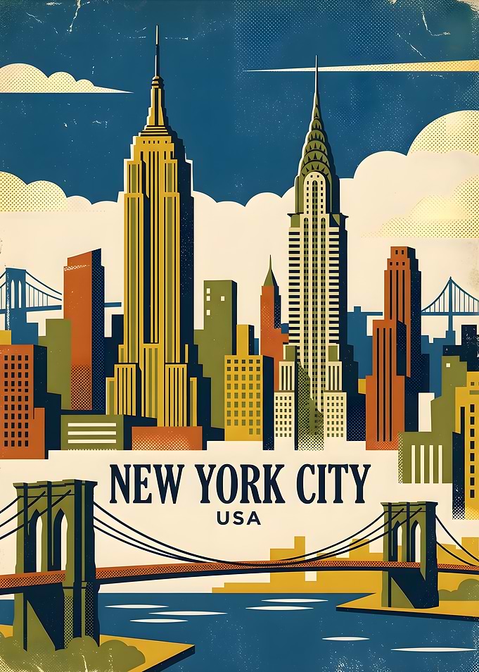 Vintage New York City Travel Poster