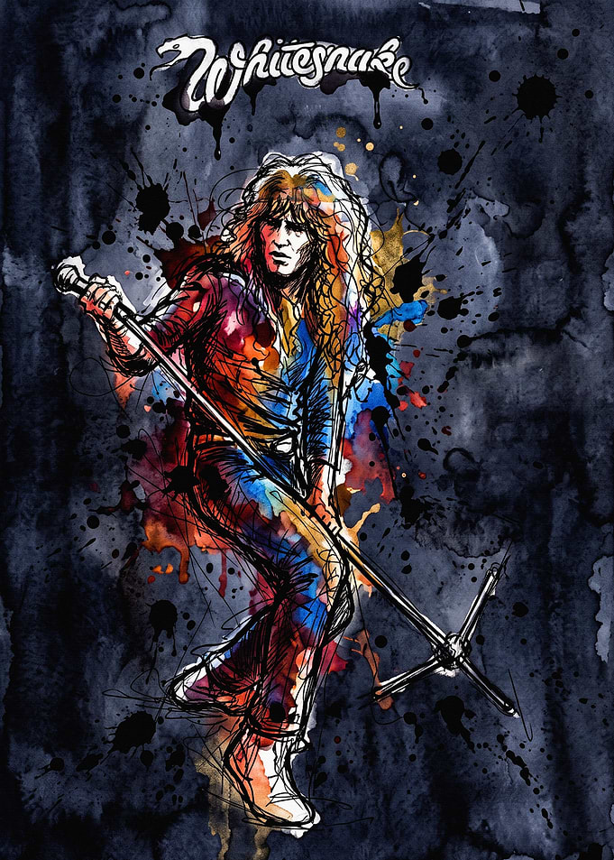 Whitesnake David Coverdale Watercolor Art