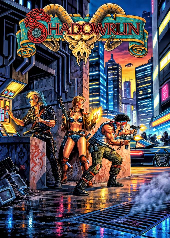 Shadowrun Cyberpunk RPG Cover Art