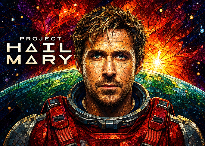 Project Hail Mary Stained Glass Poster