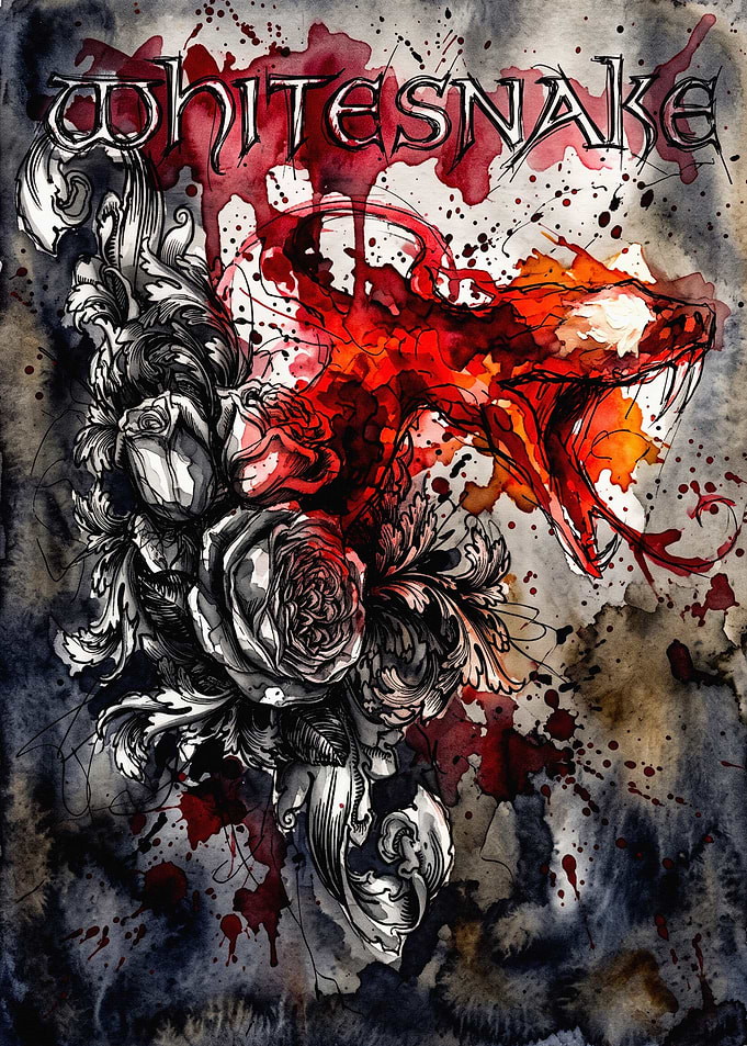 Whitesnake Band Logo Watercolor Art
