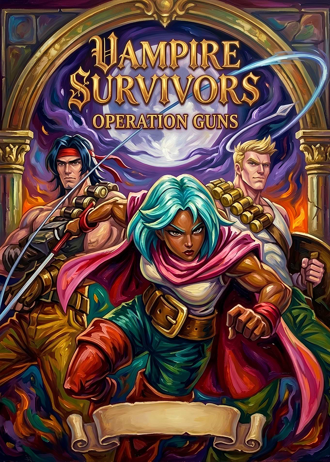 Vampire Survivors Operation Guns Key Art