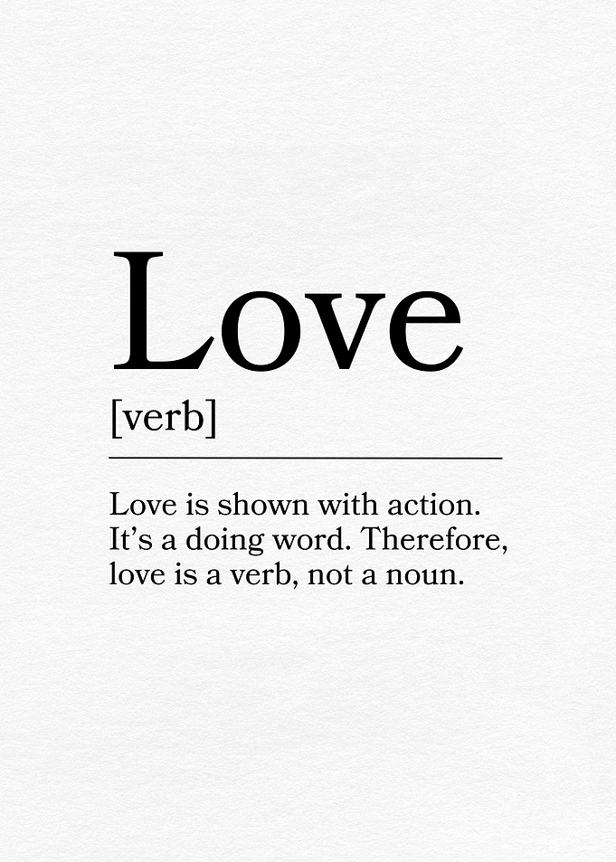 Love is a Verb Definition Print