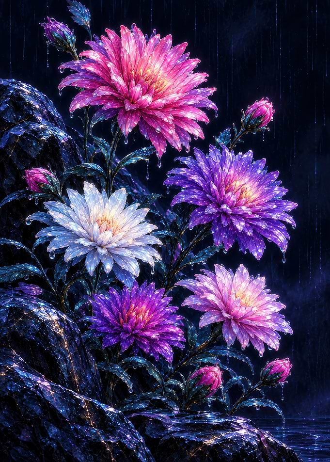 Mystical Five Chrysanthemums