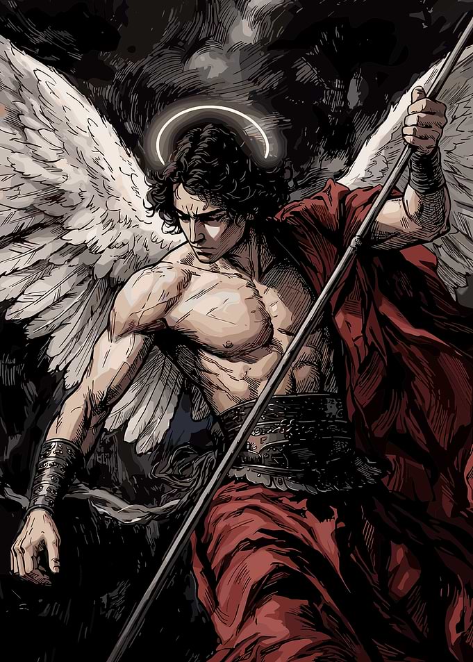 Archangel Michael Warrior Illustration