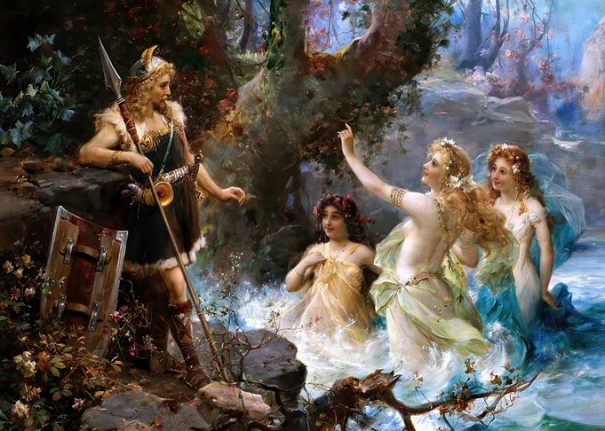 Siegfried and the Rhinemaidens by Hans Zatzka
