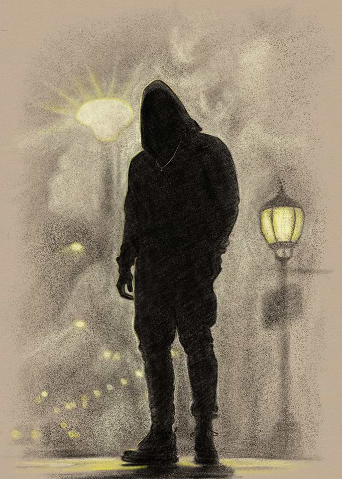 Silhouette of a Hooded Figure