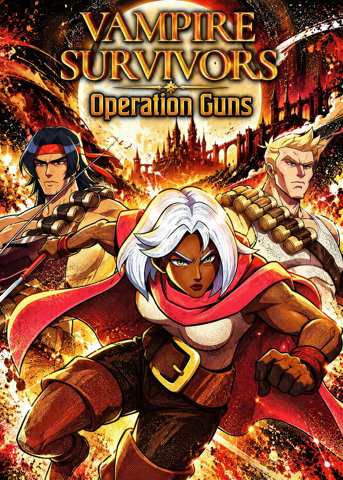 Vampire Survivors Operation Guns Key Art