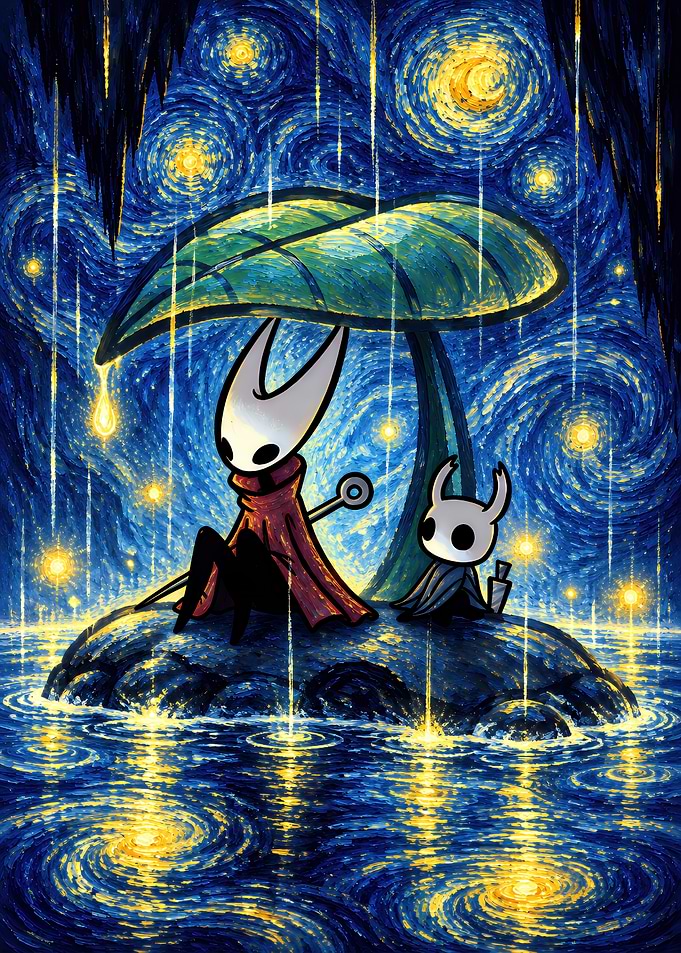 Hollow Knight Starry Night Art