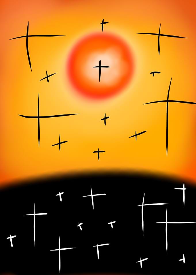 Abstract Celestial Crosses Art