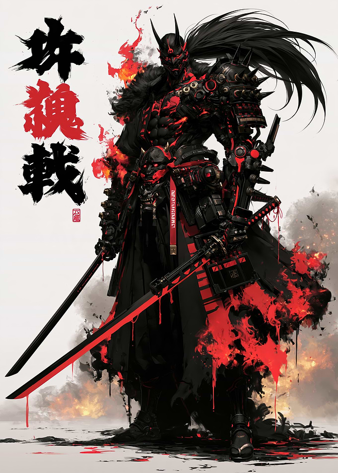 Cybernetic Oni Samurai Warrior