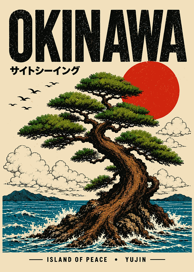 Okinawa Island of Peace Vintage Poster