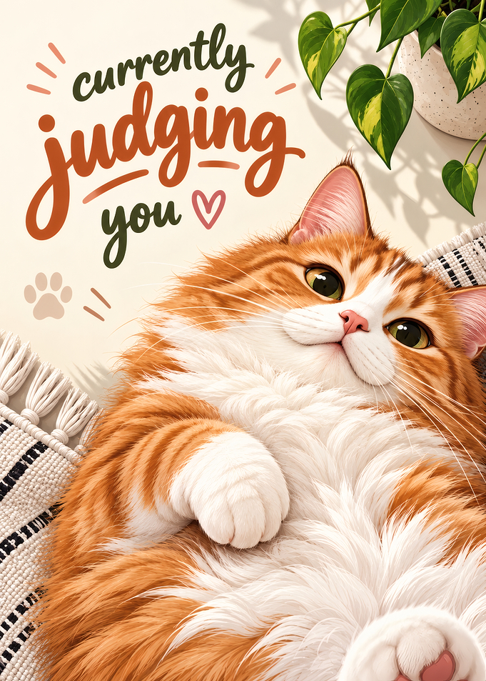 Currently Judging You Cat Poster