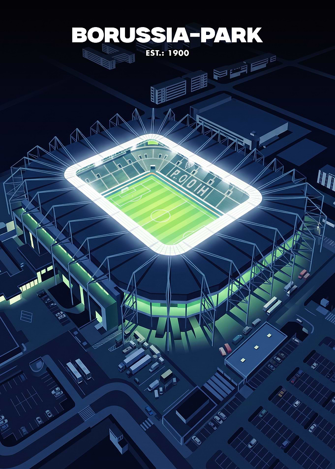 Borussia-Park Stadium Night