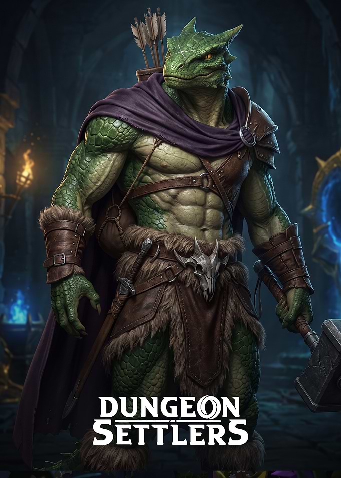 Dragonborn Warrior in Dungeon Setting
