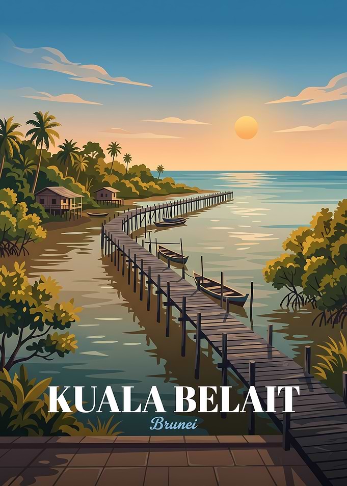 Kuala Belait Brunei Travel Poster