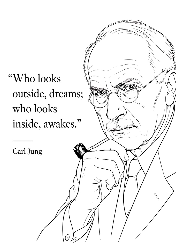 Carl Jung Quote Line Art Portrait