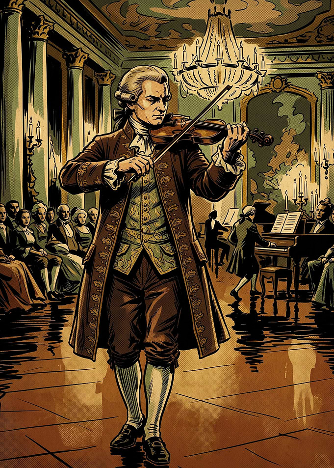 Classical Violinist Vintage Poster