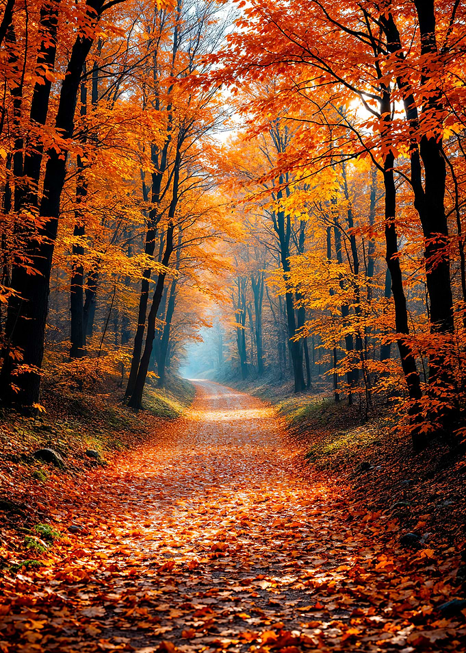 Golden Autumn Forest Path