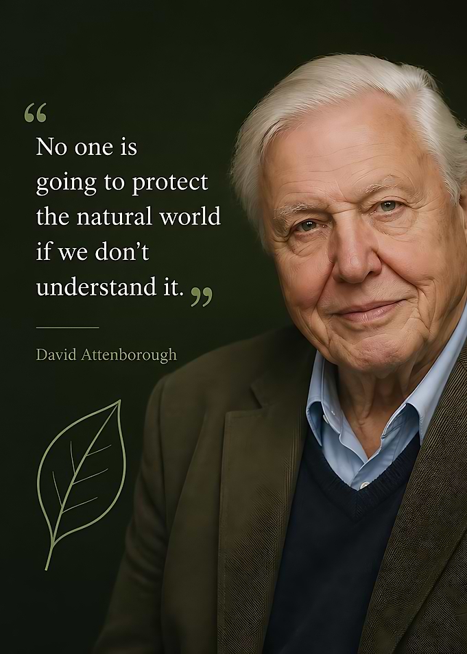 David Attenborough Inspirational Quote Poster