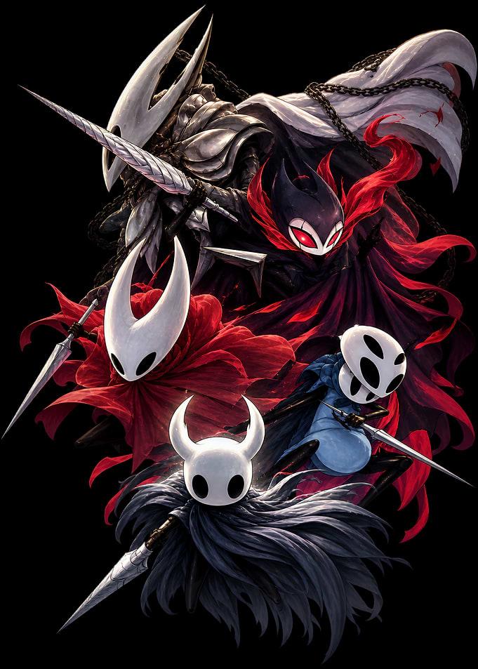 Hollow Knight Characters Group Illustration