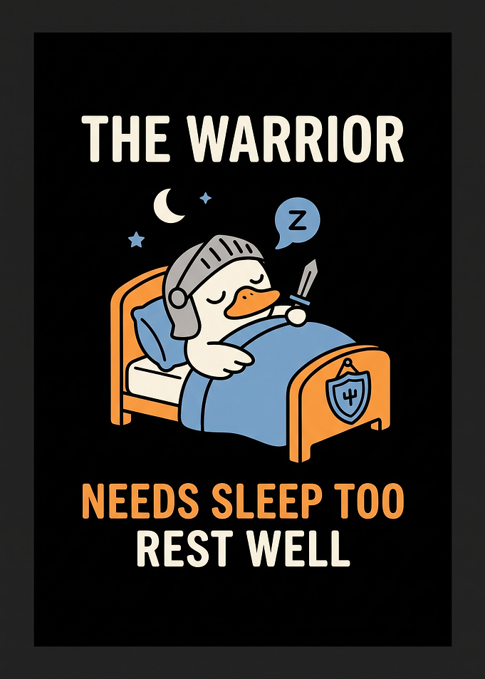 The Warrior Needs Sleep Duck Illustration