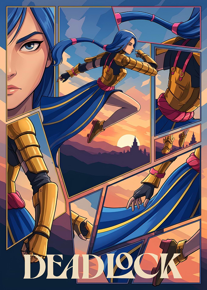 Deadlock Character Art Poster