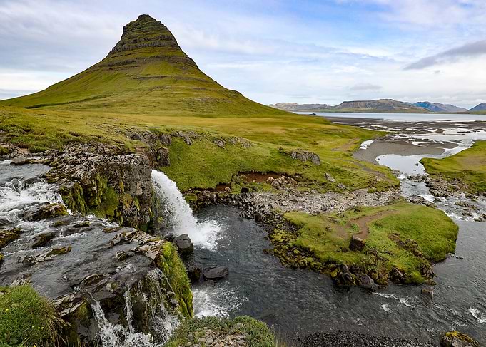 Kirkjufell Mountain and Waterfall in Iceland