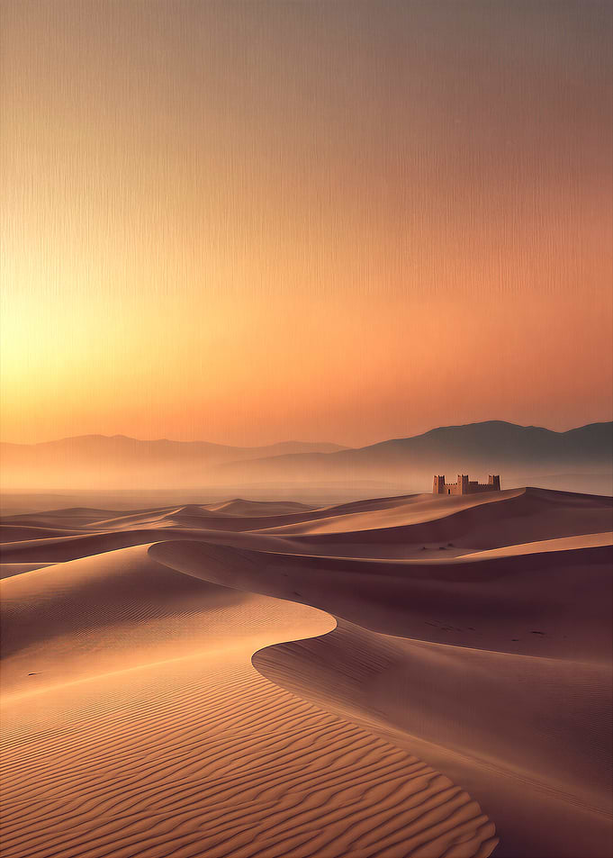 Desert Fortress at Sunset