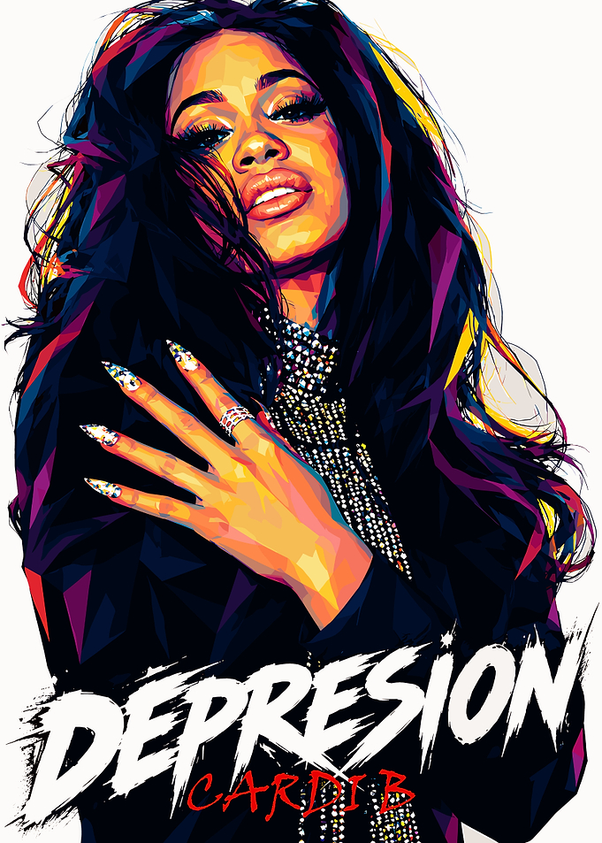 Cardi B Pop Art Portrait