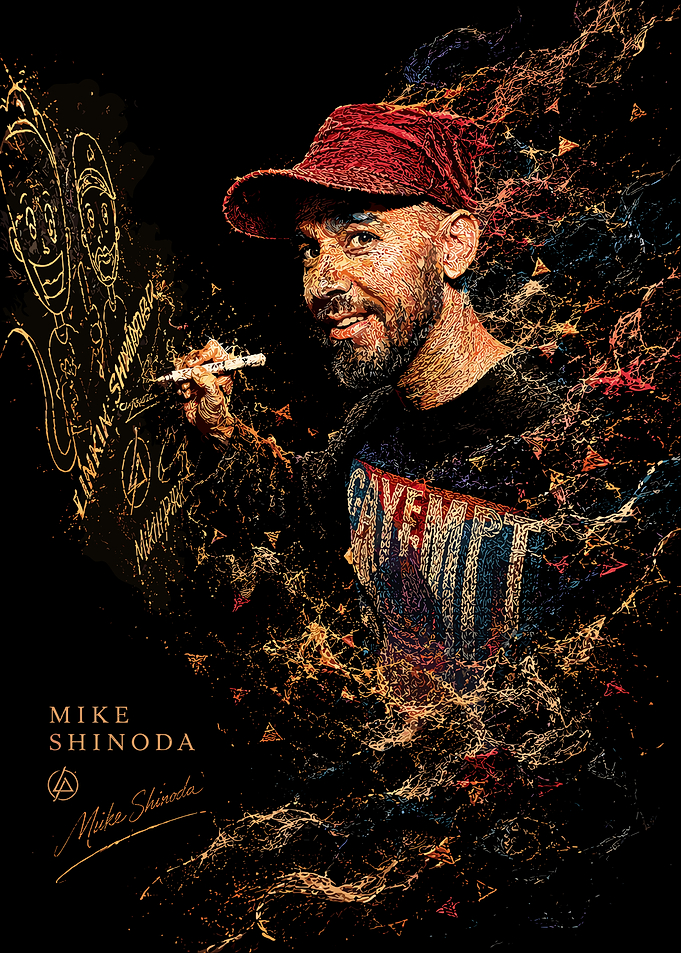 Mike Shinoda Artistic Portrait Illustration