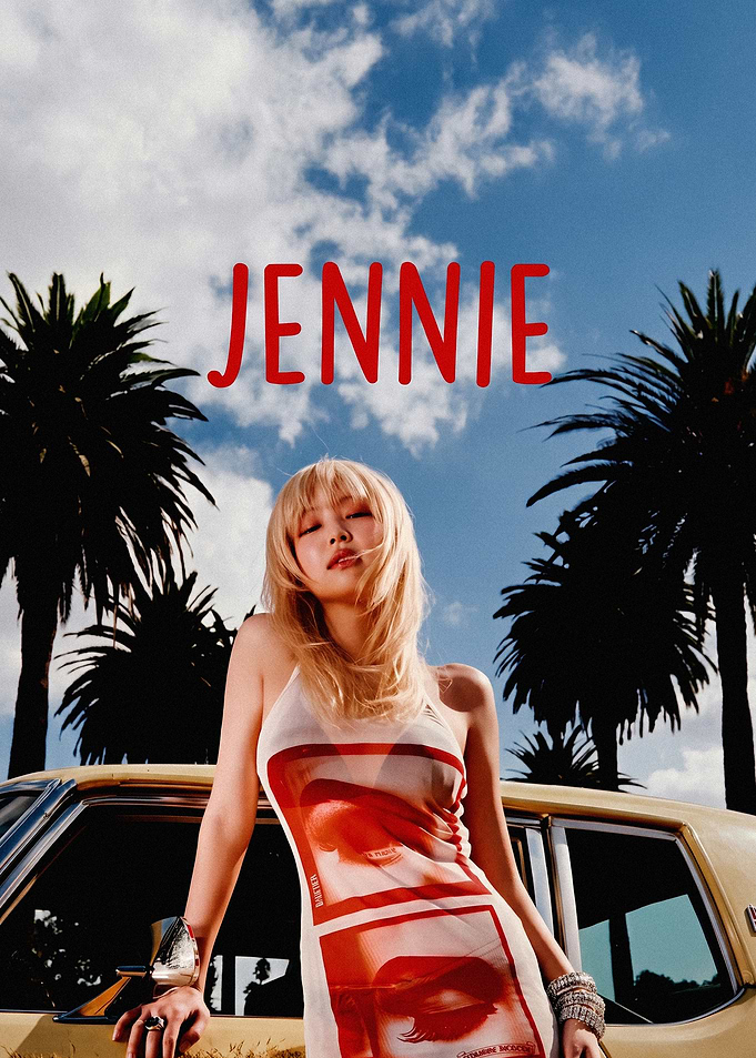 Jennie Kim Retro Art Portrait Poster