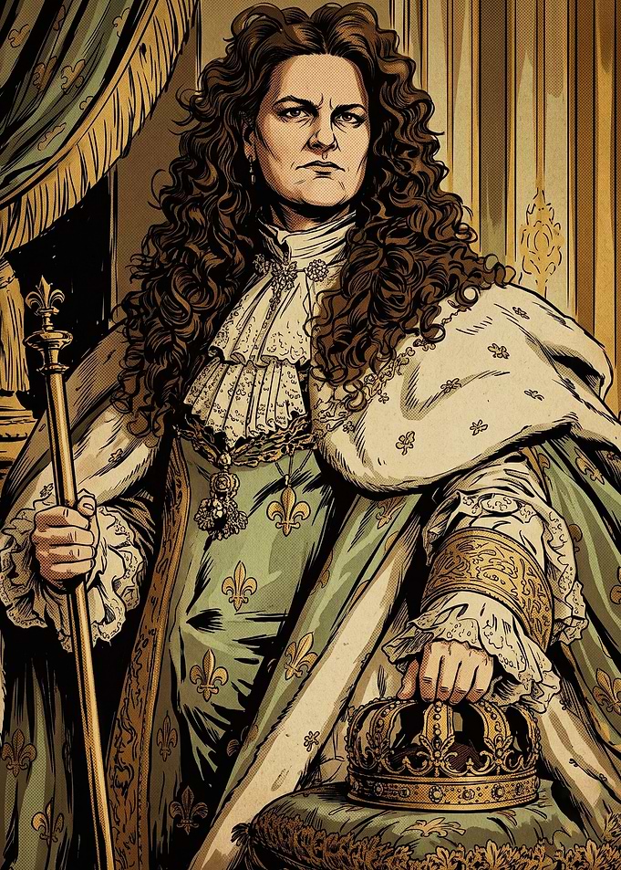 Baroque King Royal Crown Ink Art