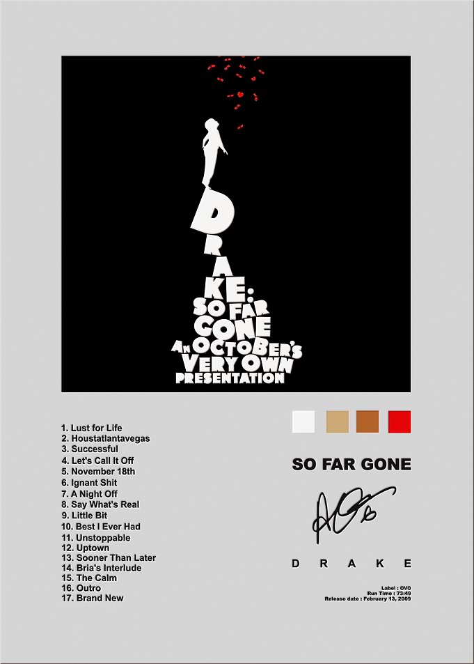 Drake So Far Gone Album Poster