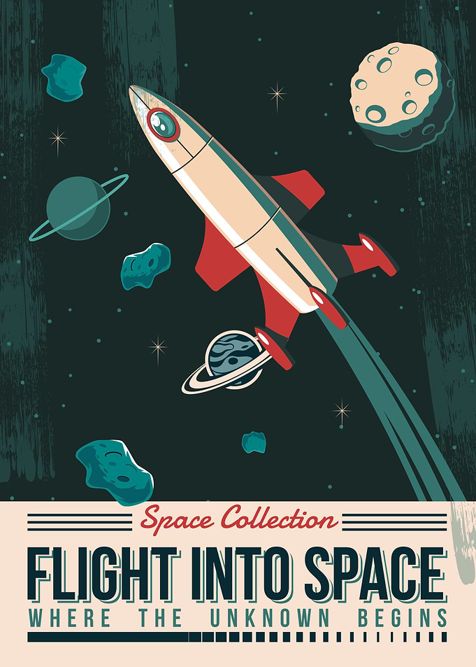 Vintage Space Exploration Poster