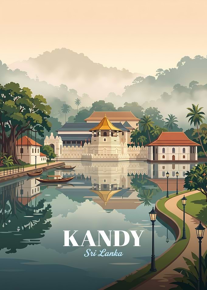 Kandy Sri Lanka Travel Poster