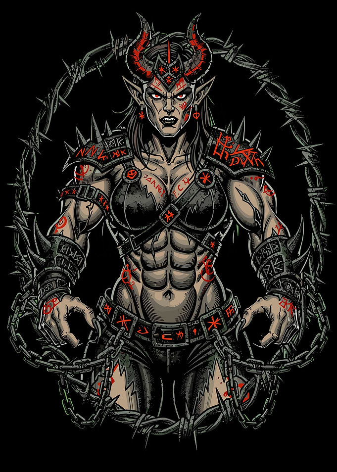 Demonic Warrior with Barbed Wire
